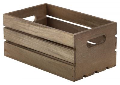 Wooden Crate Dark Rustic Finish 27 x 16 x 12cm