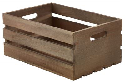 Wooden Crate Dark Rustic Finish 34 x 23 x 15cm
