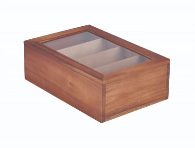 Acacia Wood Tea Box 30X20X10cm