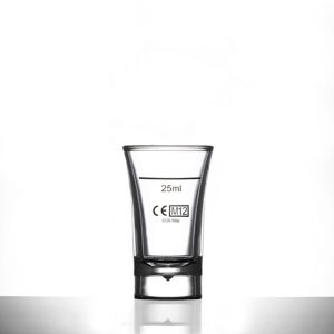 Shot Glass - Econ Clear Polystyrene Plastic 40ml, CE Marked, Lined @ 25ml - 100 Pack