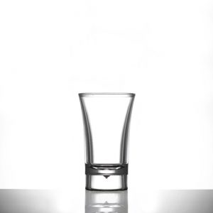 Shot Glass - Econ Clear Polystyrene Plastic 40ml, CE Marked, Lined @ 25ml - 100 Pack