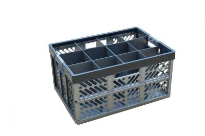 2. Folding Crate - Glassware Box, 12 cells