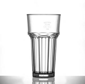 Elite Remedy Polycarbonate 12oz Tall Glasses, CE Marked, Lined @ Half Pint - 36 Pack