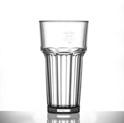 Elite Remedy Polycarbonate 12oz Tall Glasses, CE Marked, Lined @ Half Pint - 36 Pack