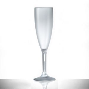 Elite Premium Frosted Polycarbonate 6.6oz Champagne Flute - 12 Pack