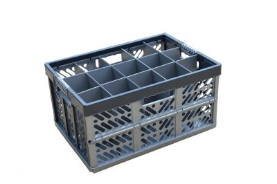 3. Folding Crate - Glassware Box, 15 cells