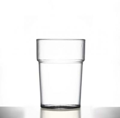 Econ Polystyrene Plastic Rigid Half Pint Tumbler Glass, Clear, 284ml / 28.4cl / 10oz, CE Marked - 100 Pack
