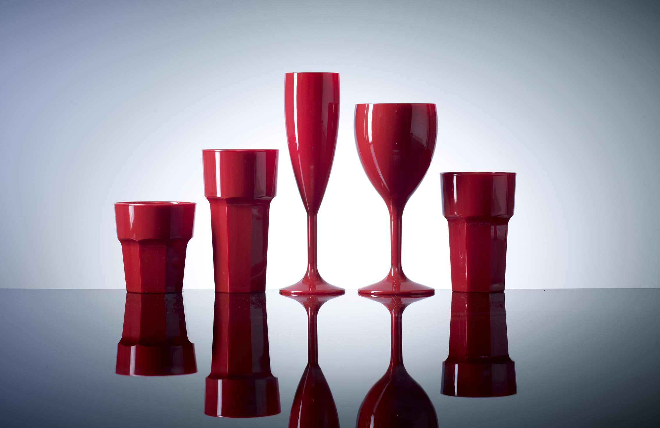 Red Reusable Polycarbonate Glasses