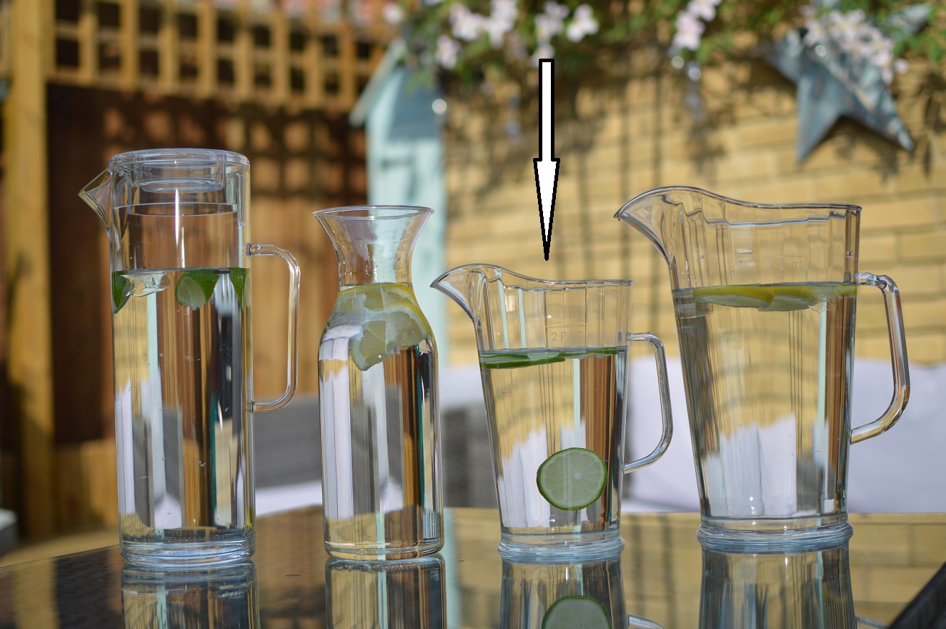 Small 2 Pint Jug - Elite Plastic Jug - No lid - CE Marked : Lined @ 2 Pint - Image 2
