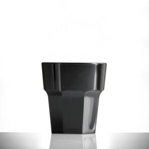 Elite Remedy Polycarbonate 9oz Black Rocks Glasses - 36 Pack