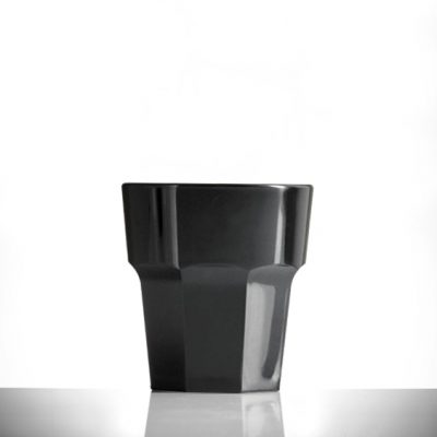 Elite Remedy Polycarbonate 9oz Black Rocks Glasses - 36 Pack