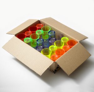 Shot Glasses - Econ Polystyrene, Multi Colour Pack, 25ml - 24 Pack