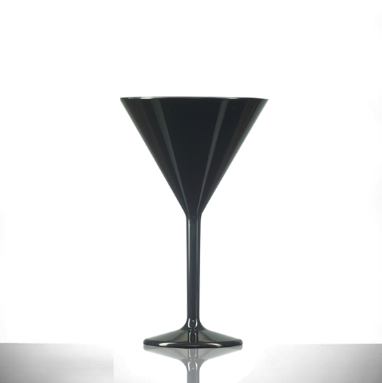 Premium Polycarbonate Plastic Black Martini Glass 7oz - 12 Pack