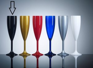 Coloured Polycabonate Champagne flute - Black