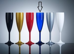 Coloured Polycabonate Champagne flute - Blue