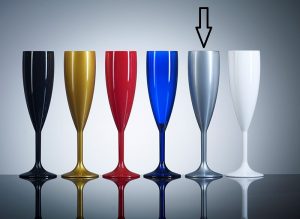 Elite Premium White Polycarbonate Champagne Flutes - 6 Pack