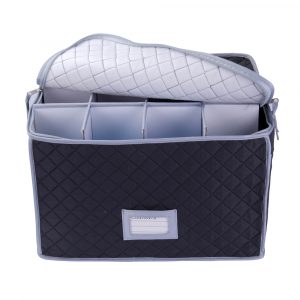 Case for Storing Wine Glasses - Quilted Wine Glass Case - 12 Cells