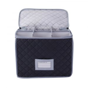 Champagne and Wine Glass Quilted Case - 6 Cells