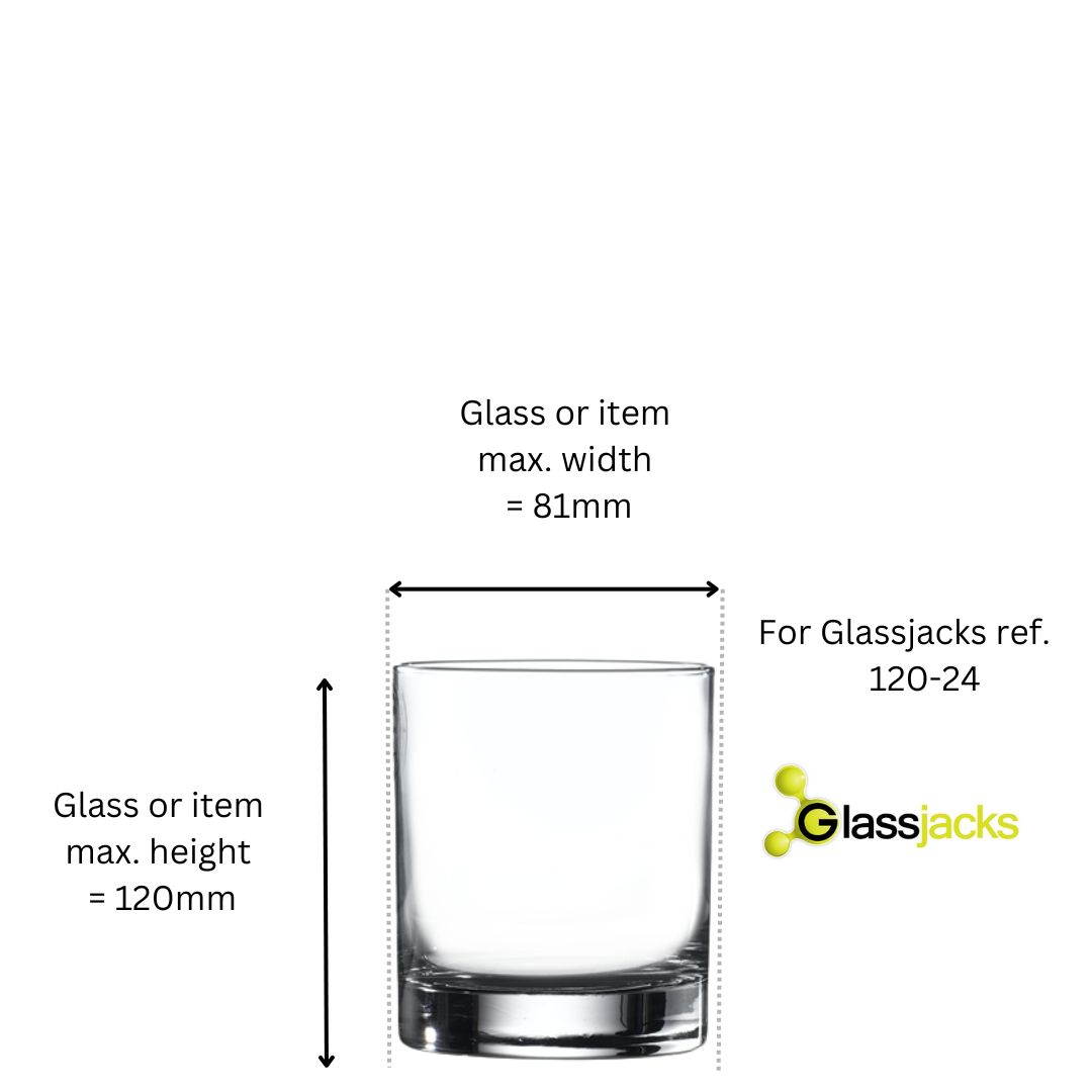 Drinking Glass Measurements For Storing Glassware Glasses - Glassjacks - Ref. 120-24