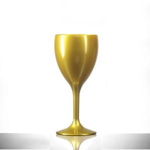 Gold Polycarbonate Plastic Wine Glasses, 9oz - 12 Pack