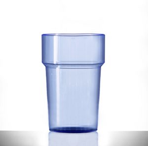Neon Blue Econ Rigid Half Pint Polystyrene Plastic Tumbler Glass, 284ml / 28.4cl / 10oz - 100 Pack