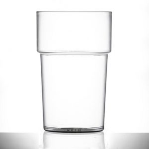Neon Green Econ Polystyrene Plastic Rigid Half Pint Tumbler Glass, 284ml / 28.4cl / 10oz - 100 Pack