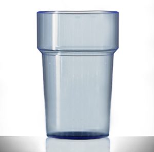 Neon Green Econ Polystyrene Plastic Rigid Half Pint Tumbler Glass, 284ml / 28.4cl / 10oz - 100 Pack