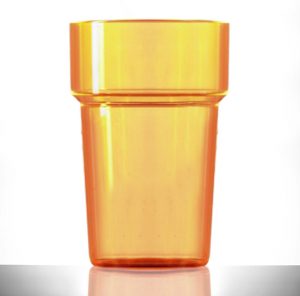 Neon Green Econ Polystyrene Plastic Rigid Half Pint Tumbler Glass, 284ml / 28.4cl / 10oz - 100 Pack