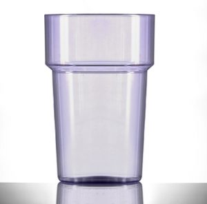 Neon Green Econ Polystyrene Plastic Rigid Half Pint Tumbler Glass, 284ml / 28.4cl / 10oz - 100 Pack