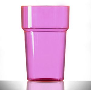 Neon Green Econ Polystyrene Plastic Rigid Half Pint Tumbler Glass, 284ml / 28.4cl / 10oz - 100 Pack