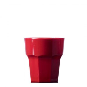 Red rocks plastic glass