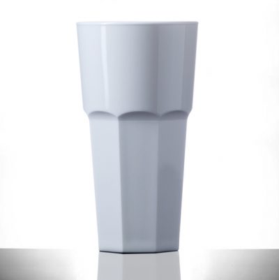 Elite Remedy Polycarbonate White Pint / 20oz Tall Glasses - 24 Pack