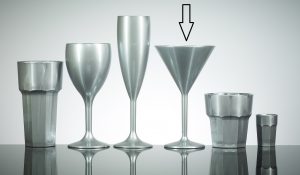 Premium Silver 7oz Martini Glass, Polycarbonate Plastic – 12 Pack