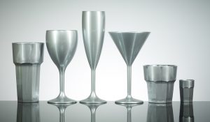 Silver Polycarbonate Plastic Remedy 12oz Tall Glass / Tumblers - 36 Pack