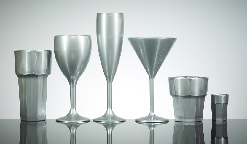 Silver Reusable Polycarbonate Glasses