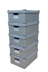 4. Medium Stacking Storage Boxes, Pack of 5, Height 200mm