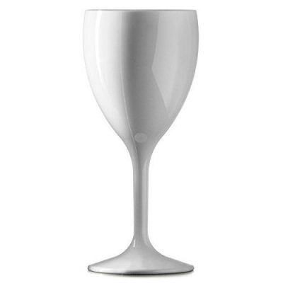 Elite Premium 11oz White Polycarbonate Wine Glasses - 6 Pack