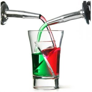 Twister Plastic Sip Clear Shot Glass, 30ml (15ml + 15ml) - 100 Pack