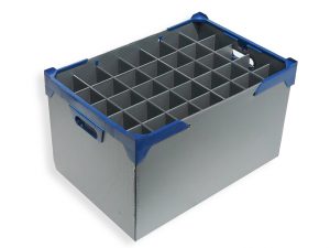Tall Champagne Glass Storage Box with 35 Compartments for Champagne Flutes