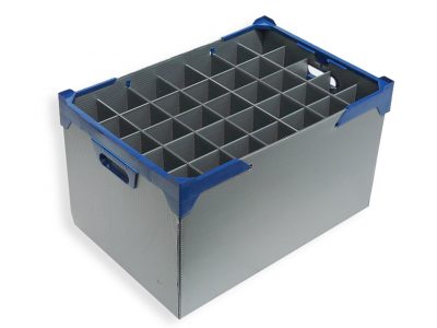 Tall Champagne Glass Storage Box with 35 Compartments for Champagne Flutes