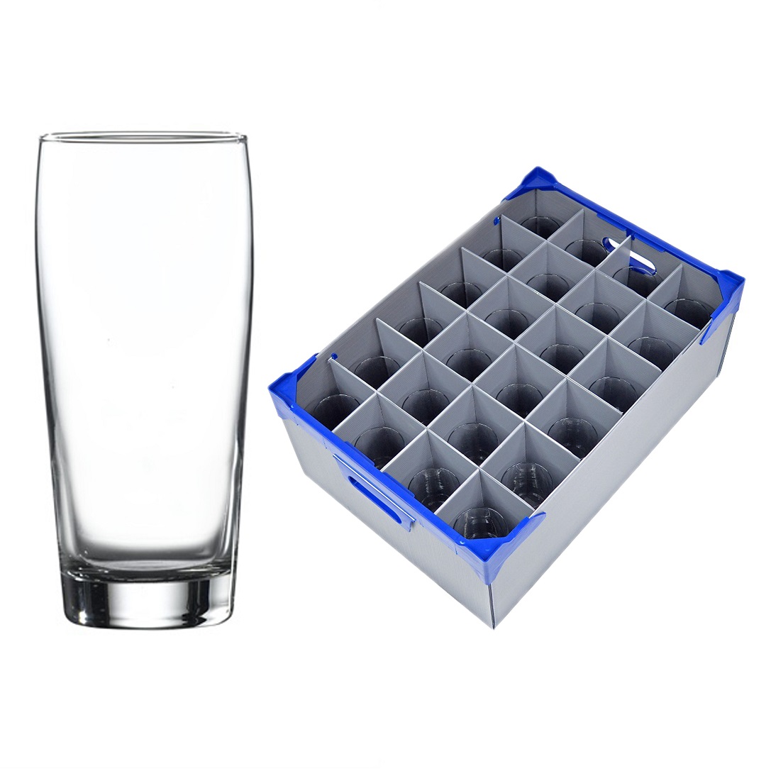 Bardy Hiball Tumbler 38cl / 13.25oz - 24 Pack and 1 Glassware Storage Box