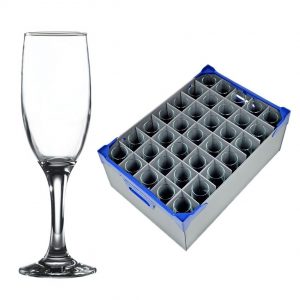 Empire / Misket Champagne Flute 19cl / 6.5oz - 35 Pack and Glassware Storage Box
