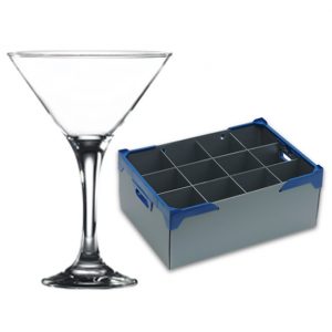 Martini Glass 17.5cl / 6oz - 12 Pack and Glassware Storage Box