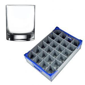 Ada Rocks Tumbler 30cl / 10.5oz - 24 Pack and Glassware Storage Box