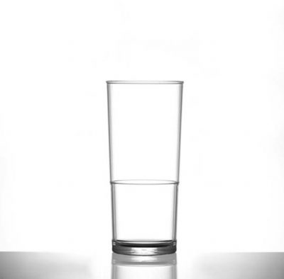 Elite In2stax Polycarbonate Plastic 10oz / Half Pint Glasses, Clear ,CE - 48 Pack