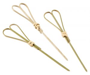 Bamboo Heart Shape Looped Wooden Skewers 12cm (100pcs)
