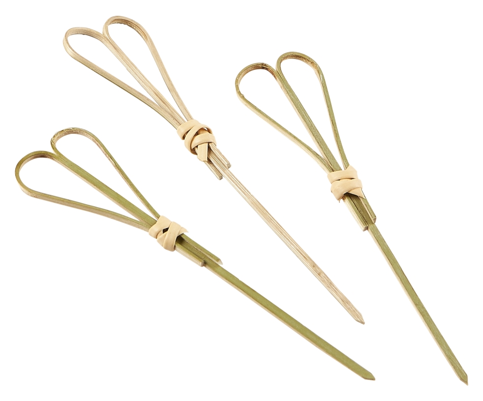 Bamboo Heart Shape Looped Wooden Skewers 12cm (100pcs)