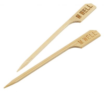 Bamboo Steak Markers 9cm/3.5" Medium Well (100pcs)