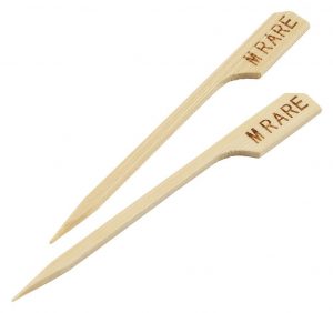 Bamboo Steak Markers 9cm/3.5" Medium Rare (100pcs)