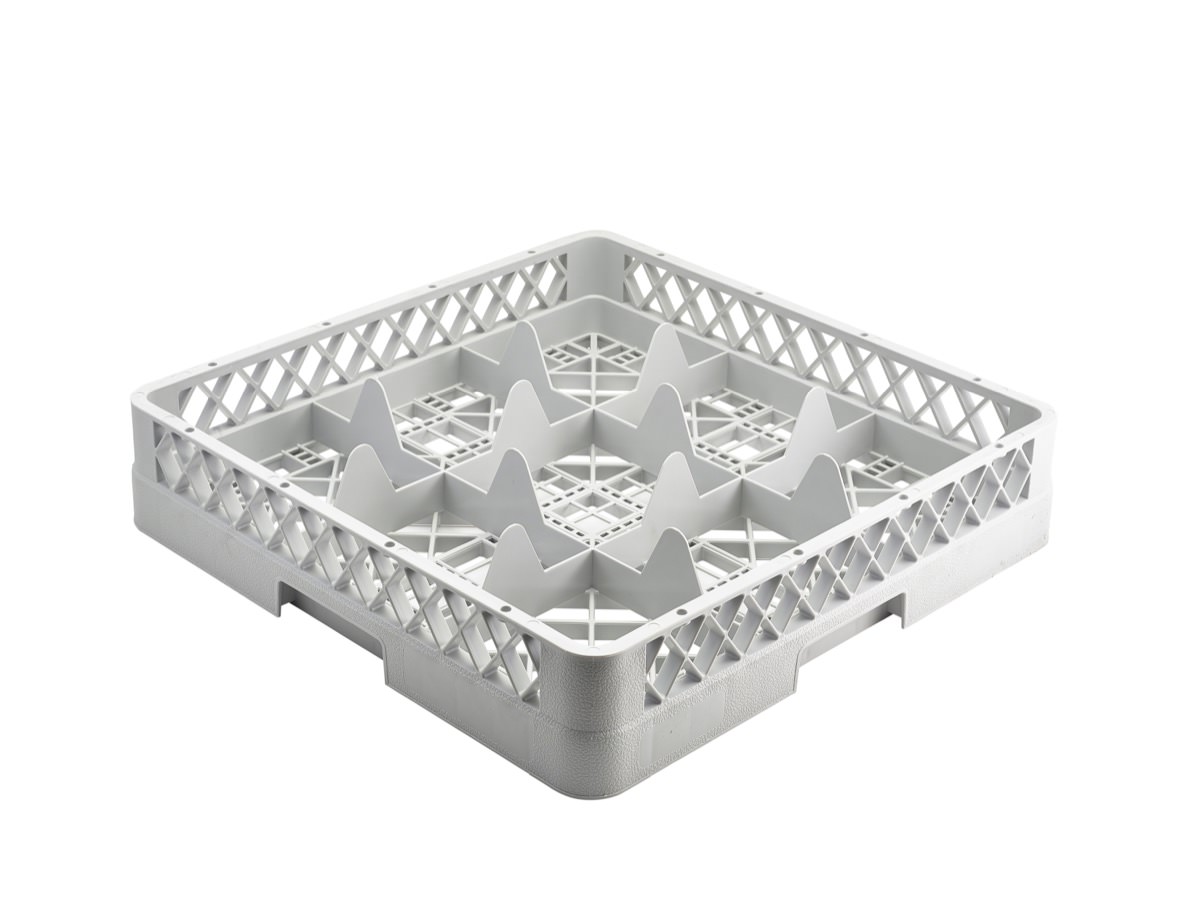 Genware 9 Comp Glass Rack With 2 Extenders